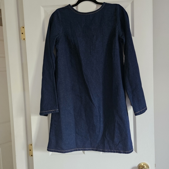 Elegant Navy Denim Mini Dress - Picture 1 of 7